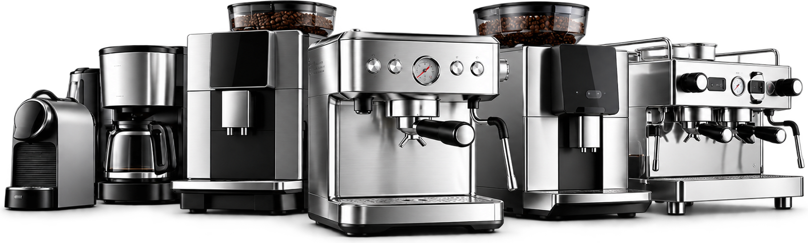 Кавомашини CoffeeOne: капсульна, крапельна, суперавтомати та професійні ріжкові